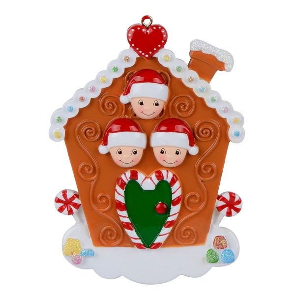 Maxora Personalized Gingerbread House Family of 3